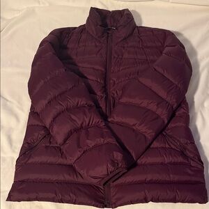 Lands' End Women's Burgundy Puffer Coat